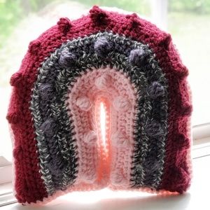 Rainbow Crochet Bobble Decor Baby Pillow